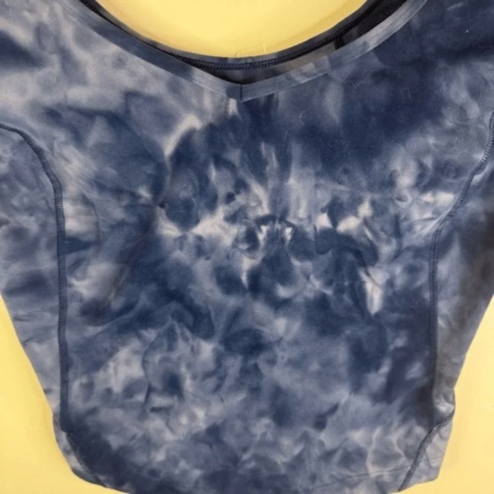 Lululemon Align Tee Cropped Size 4 Diamond Dye Lunar Rock True Navy‎ DD5R 09660